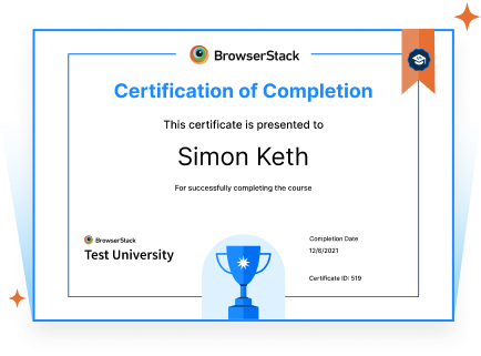 Certificate of completion Certificate of completion