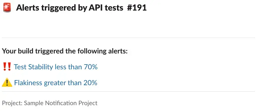 Sample Alert Notification