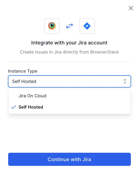 Select Jira on cloud